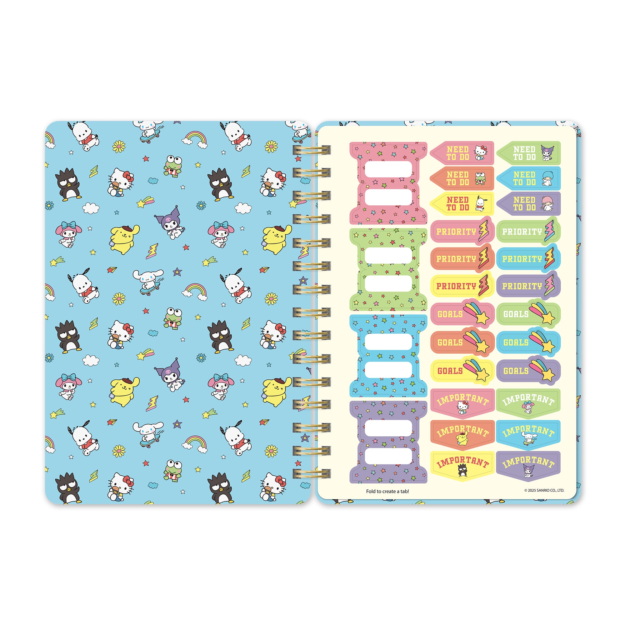 Hello Kitty and Friends notebook with double-sided storage pocket