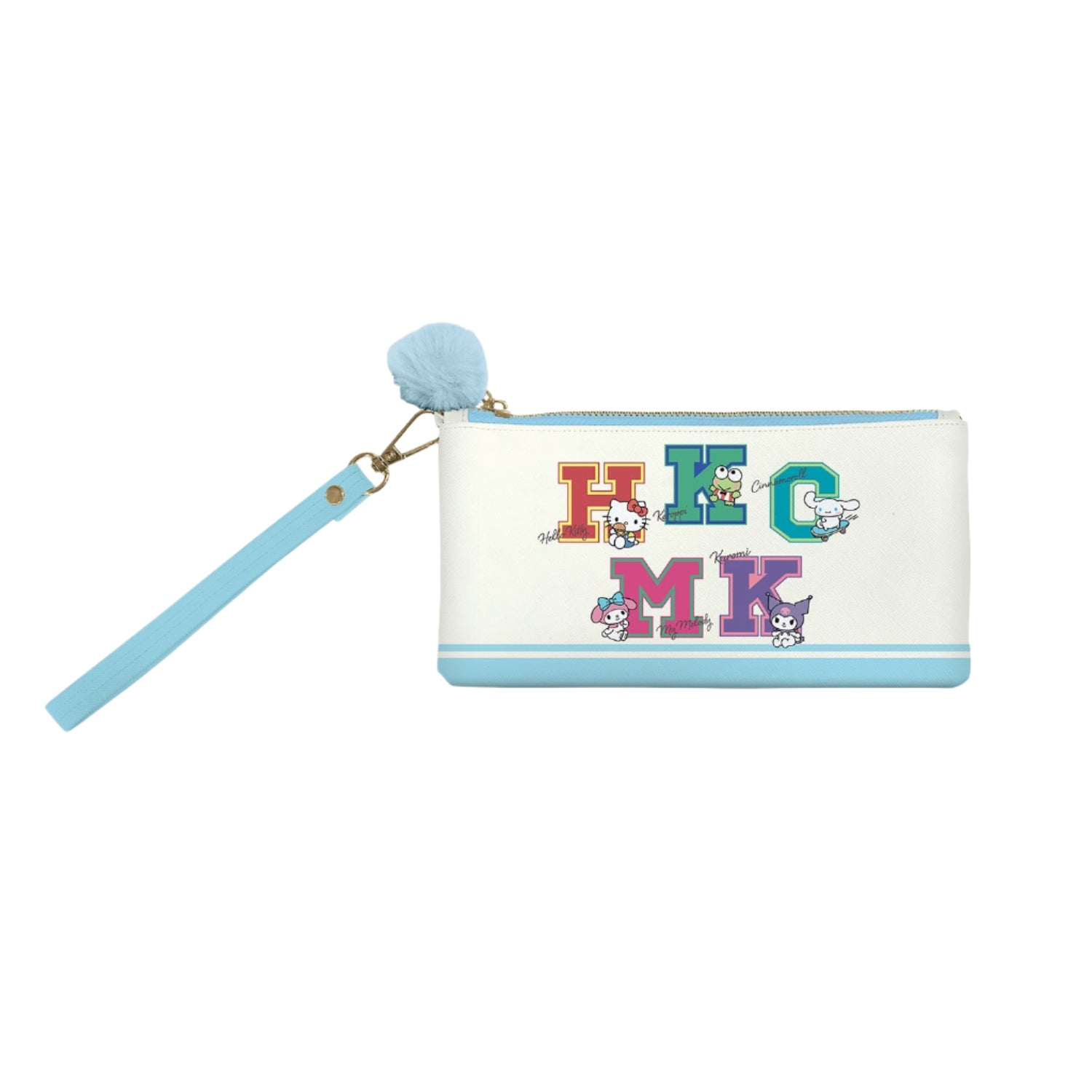 Close-up of Hello Kitty pencil pouch showing vibrant artwork