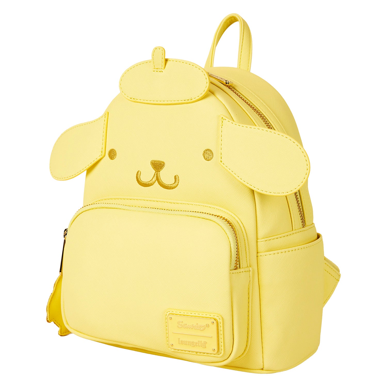 Side view highlighting the adjustable straps and textured faux leather.