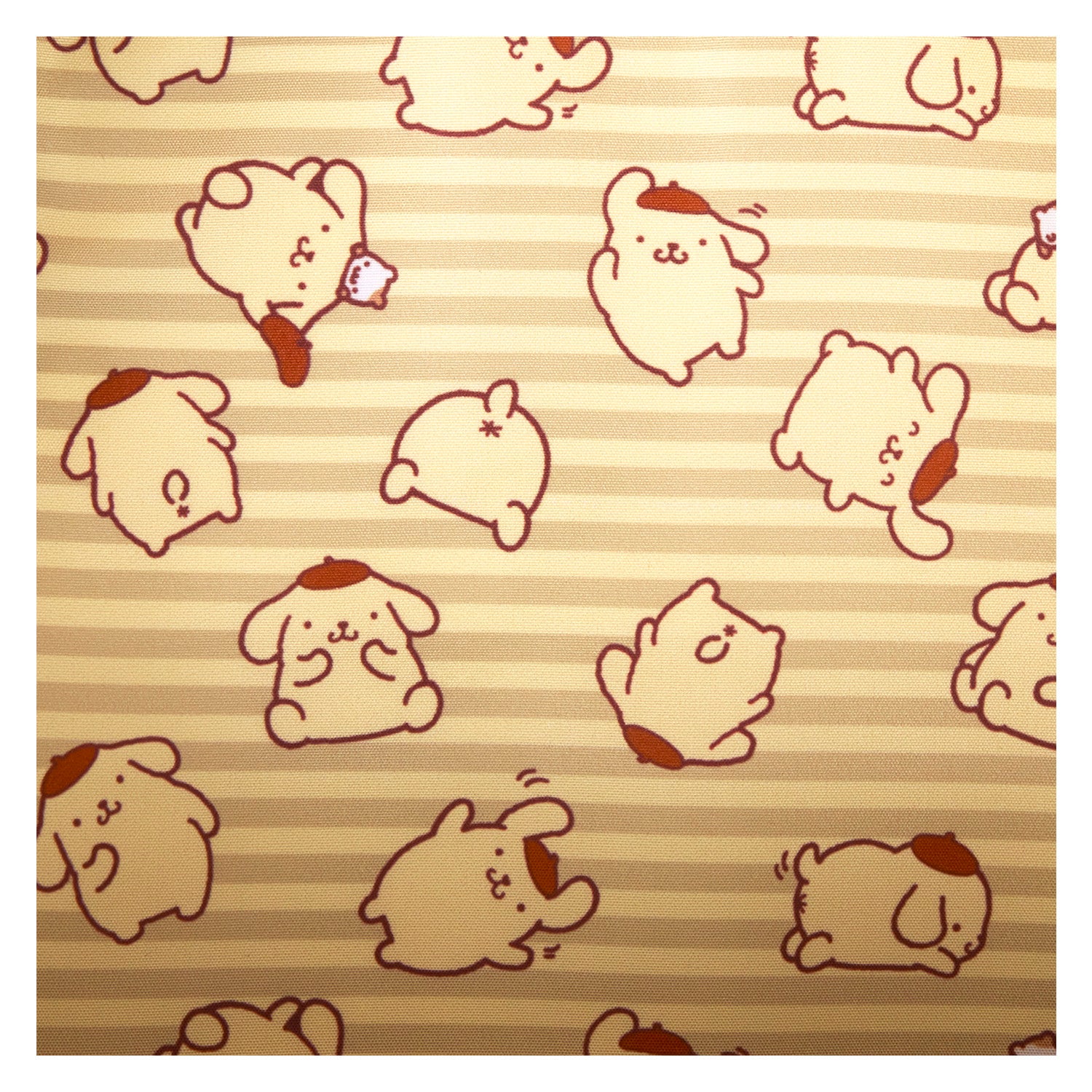 Front view of the Pompompurin mini backpack showcasing its cute design and colors.