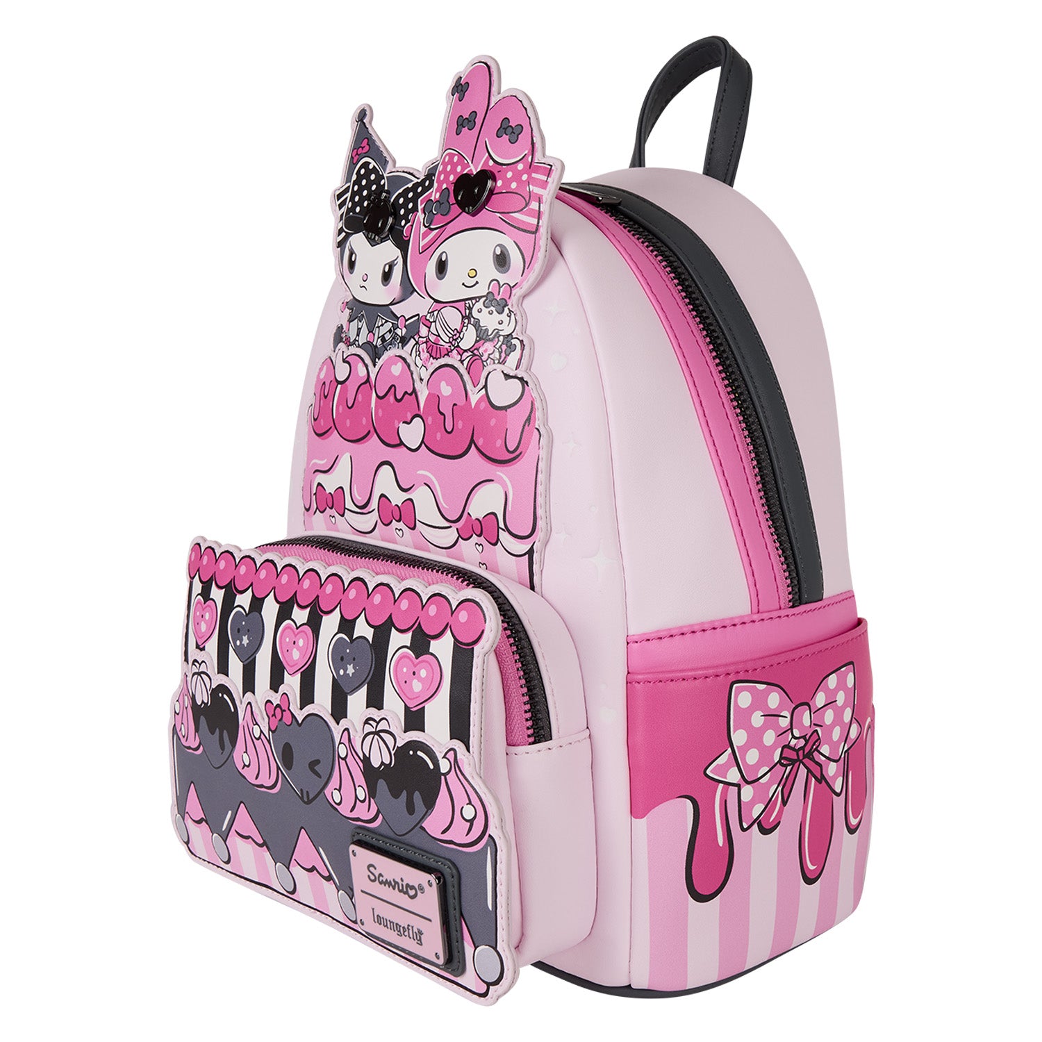 Side view of the backpack highlighting the contrasting straps.