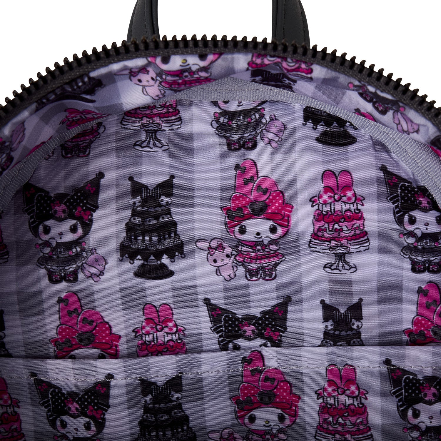 Side view of the backpack highlighting the contrasting straps.