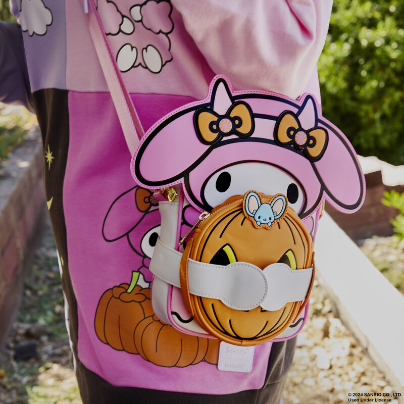 Close-up of reversible coin purse showing Flat and My Sweet Piano characters