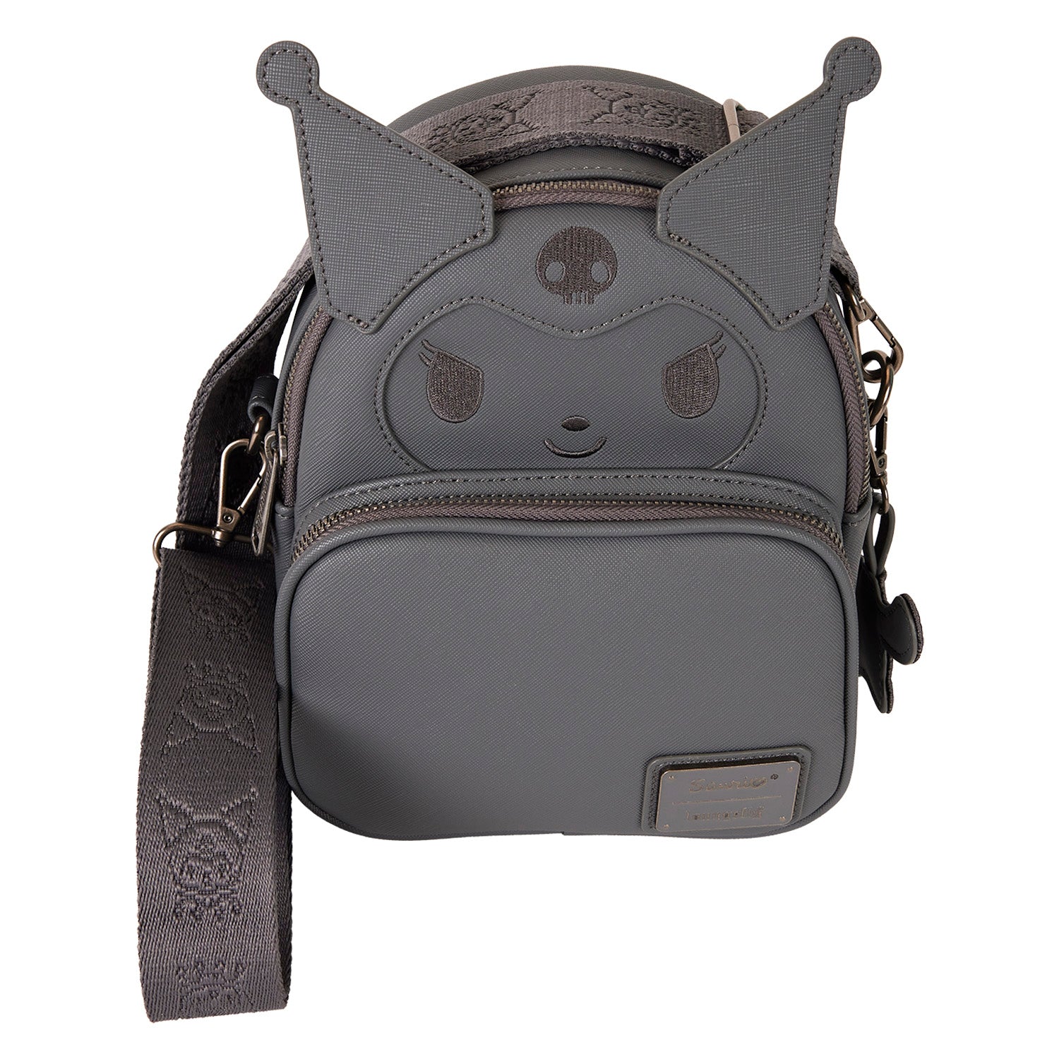 Side view of the mini backpack with adjustable straps and textured faux leather.