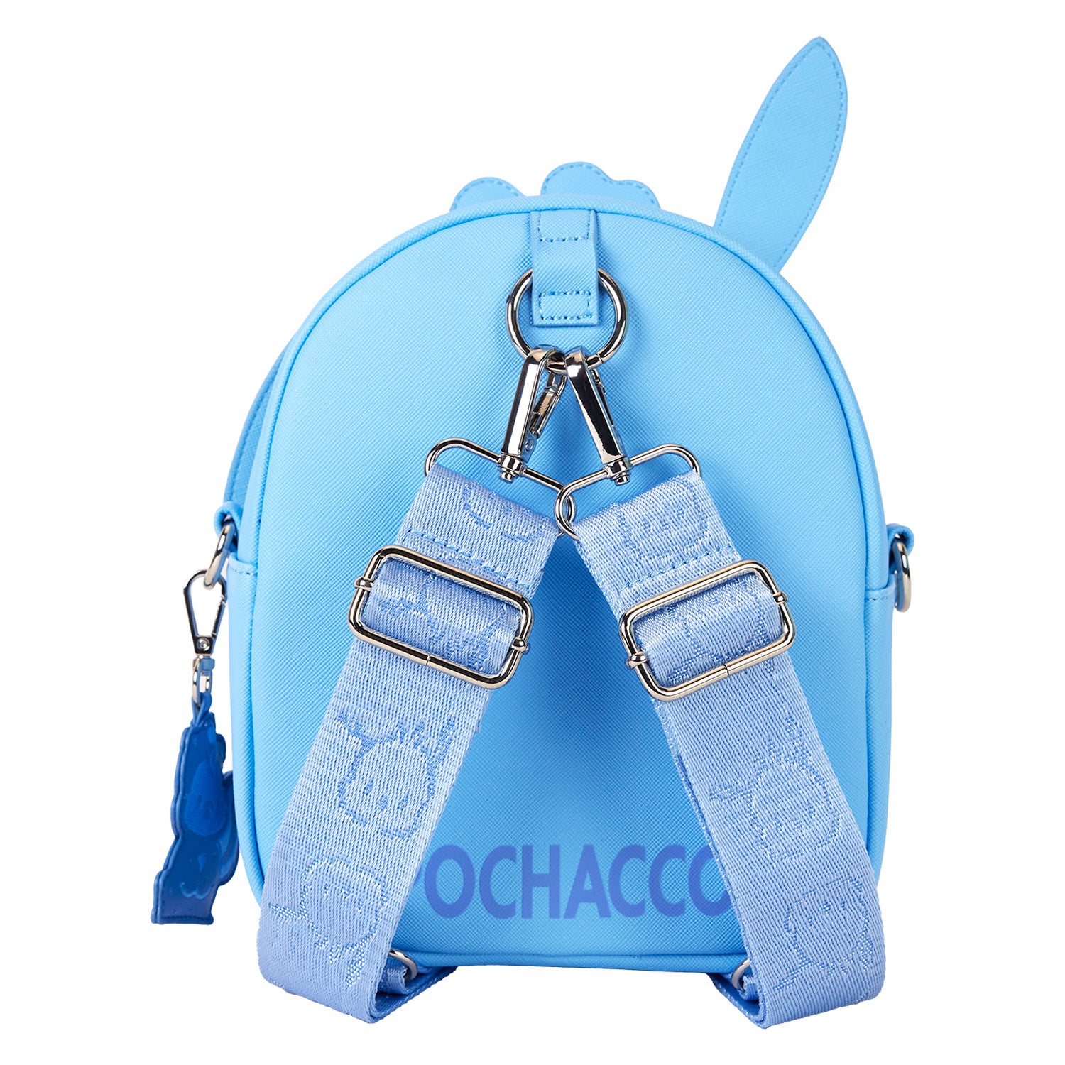 Close-up of mini backpack purse texture and embroidered Pochacco ears for Florida outings