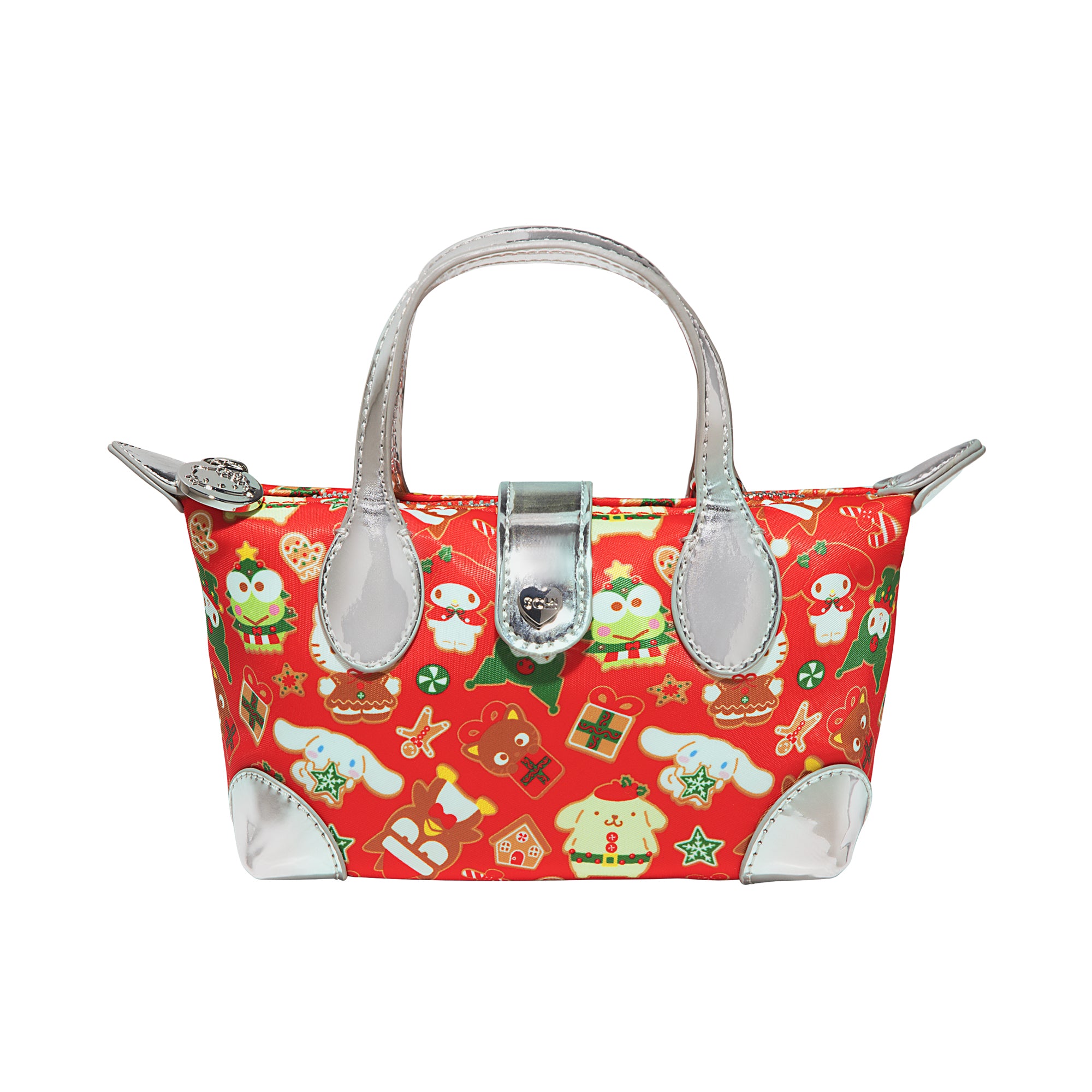 Hello Kitty and Friends holiday crossbody purse with festive print, styled for holiday outings