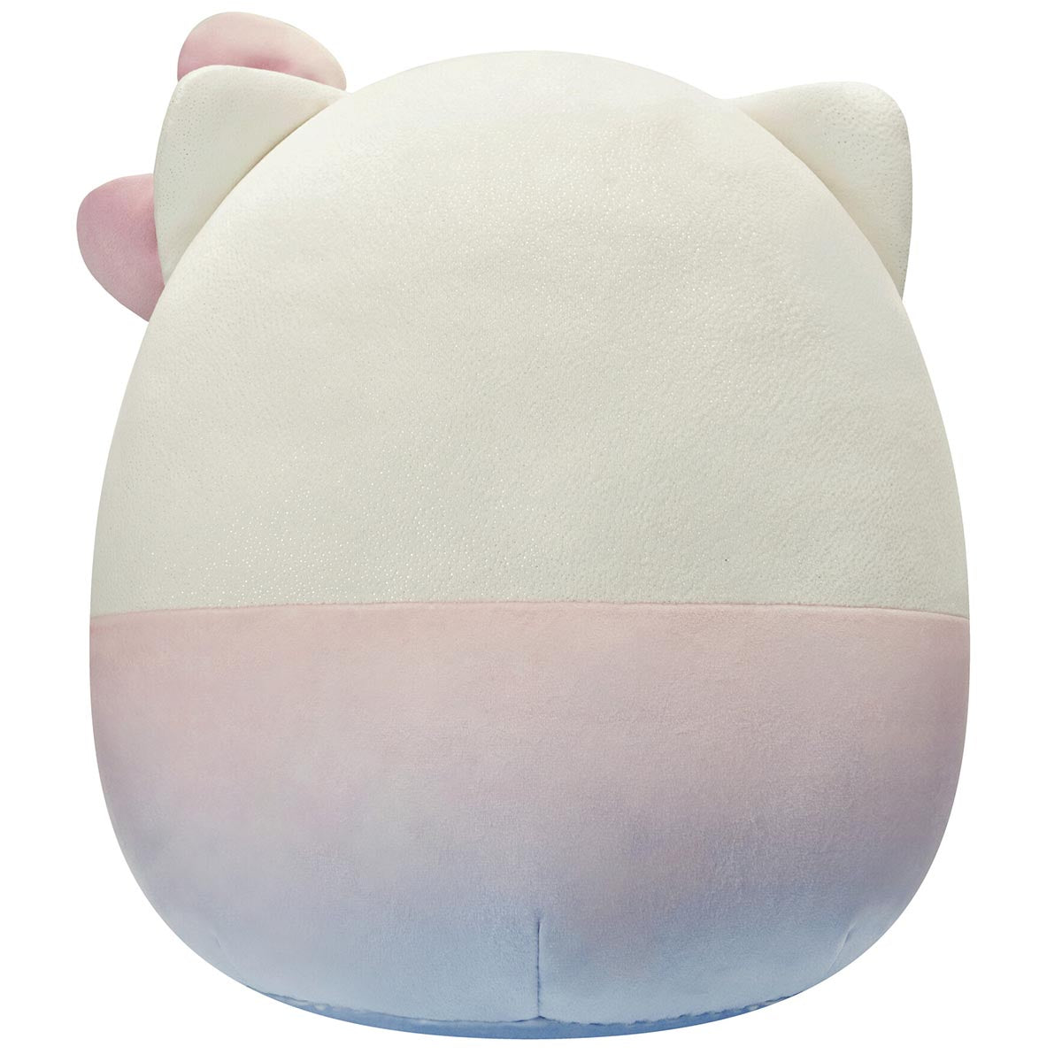 Close-up of the sparkle gradient texture and embroidered details on the plush