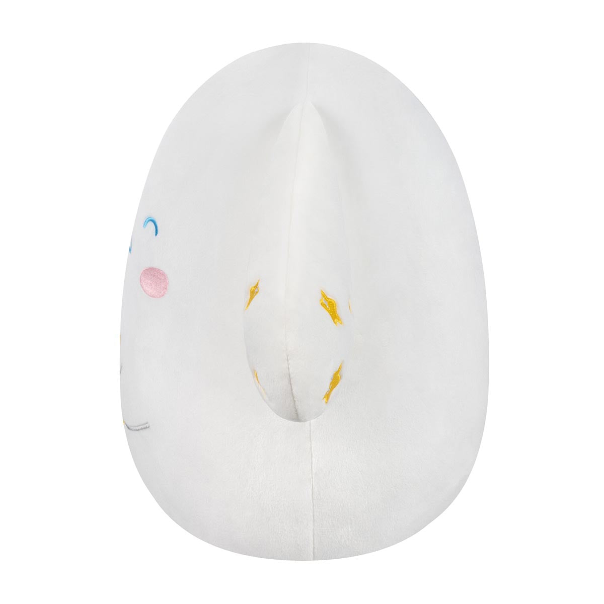 Cinnamoroll Squishmallow 12-inch plush on a cozy bed, showcasing ultra-soft texture