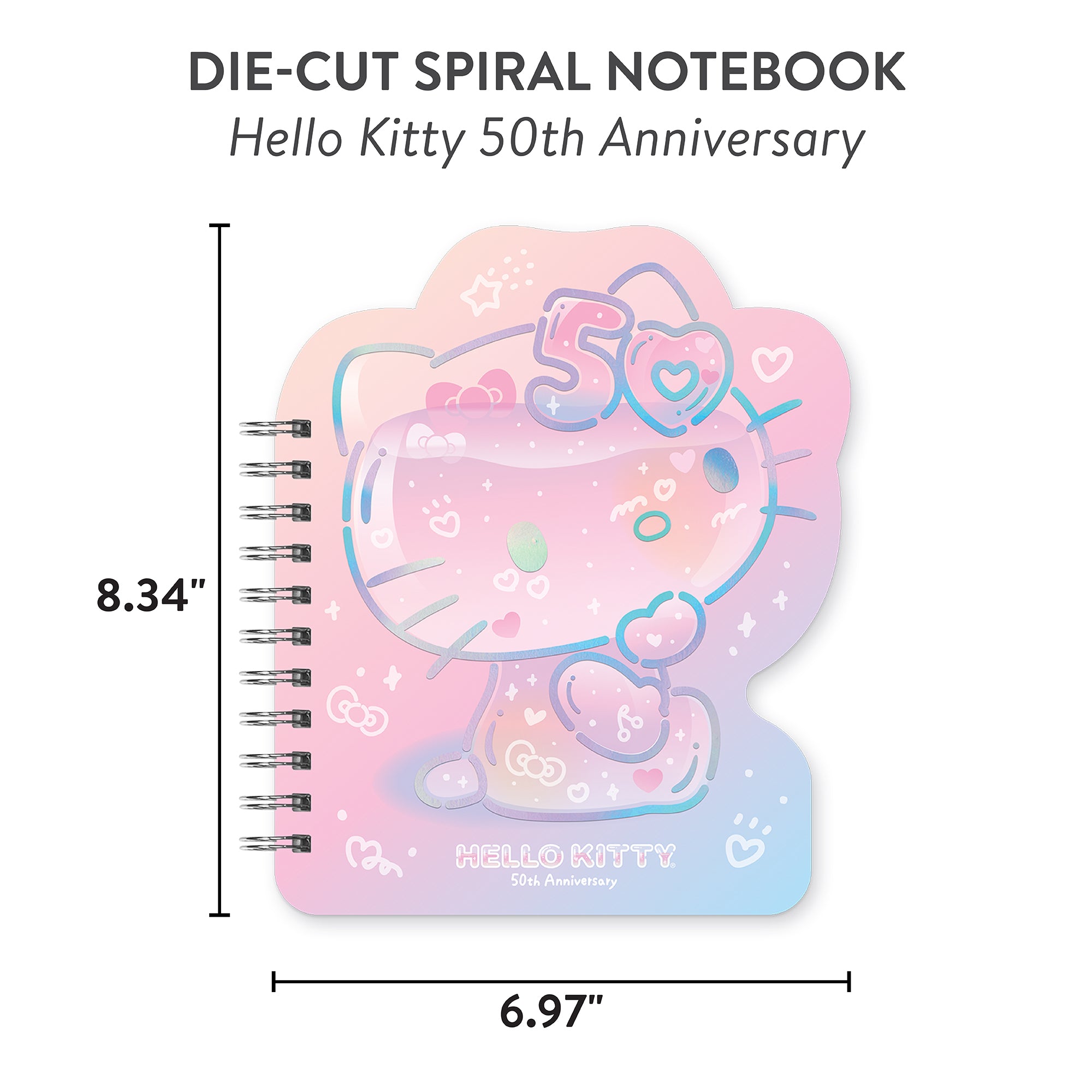 Hand holding Hello Kitty notebook, perfect for journaling or school notes.