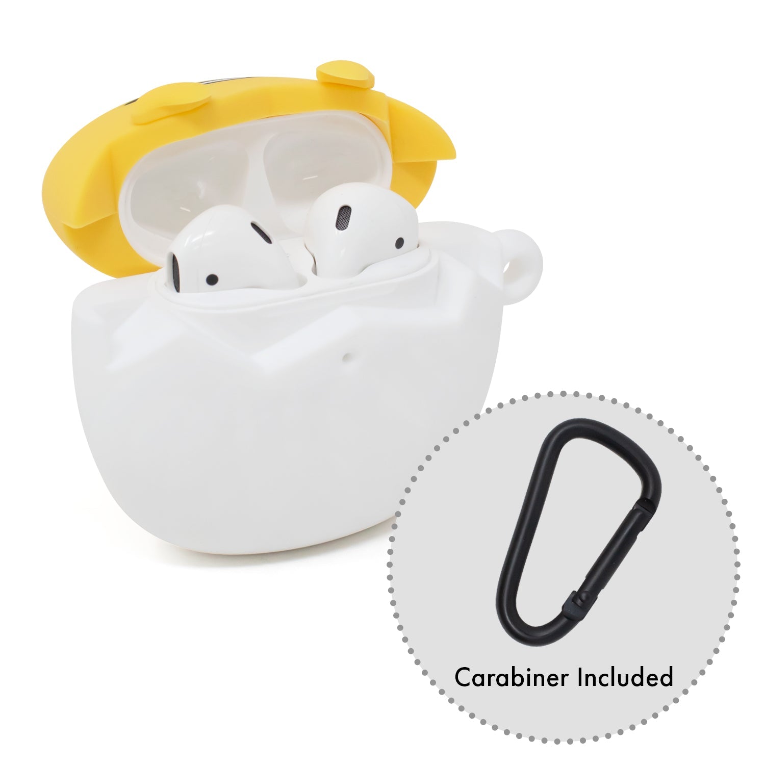 Close-up of the Sanrio-inspired Gudetama design on the silicone cover