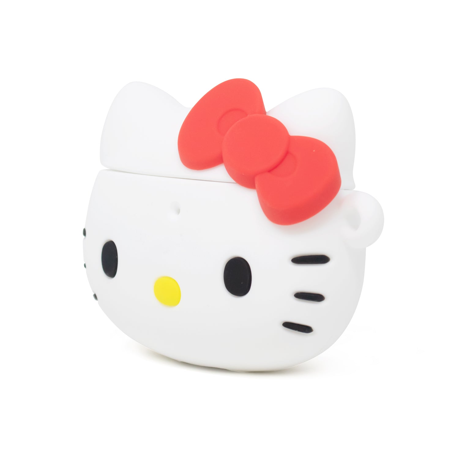 Hello Kitty AirPods case attached to a purse with the carabiner clip