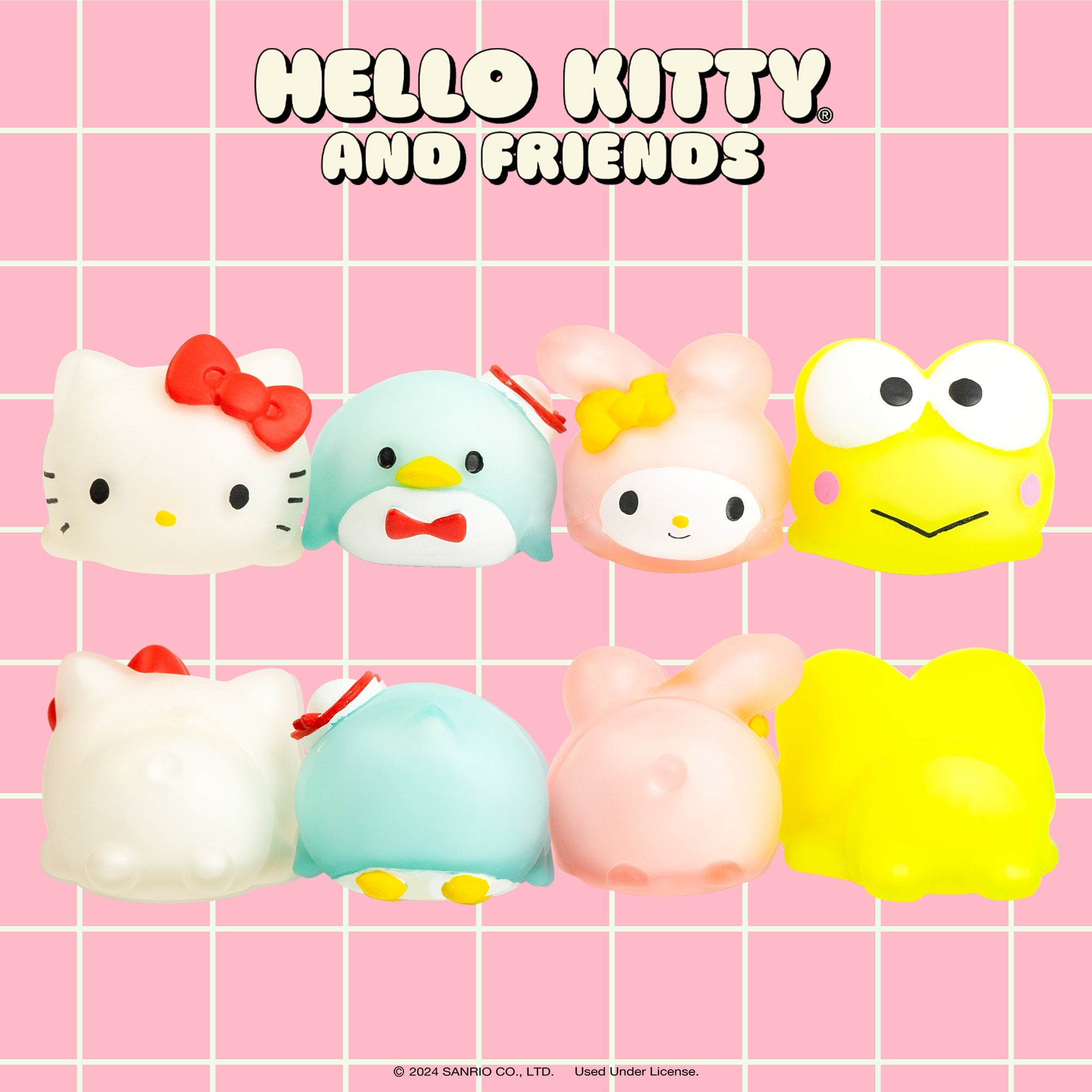 Hello Kitty Mochi Squishy Toy being squeezed