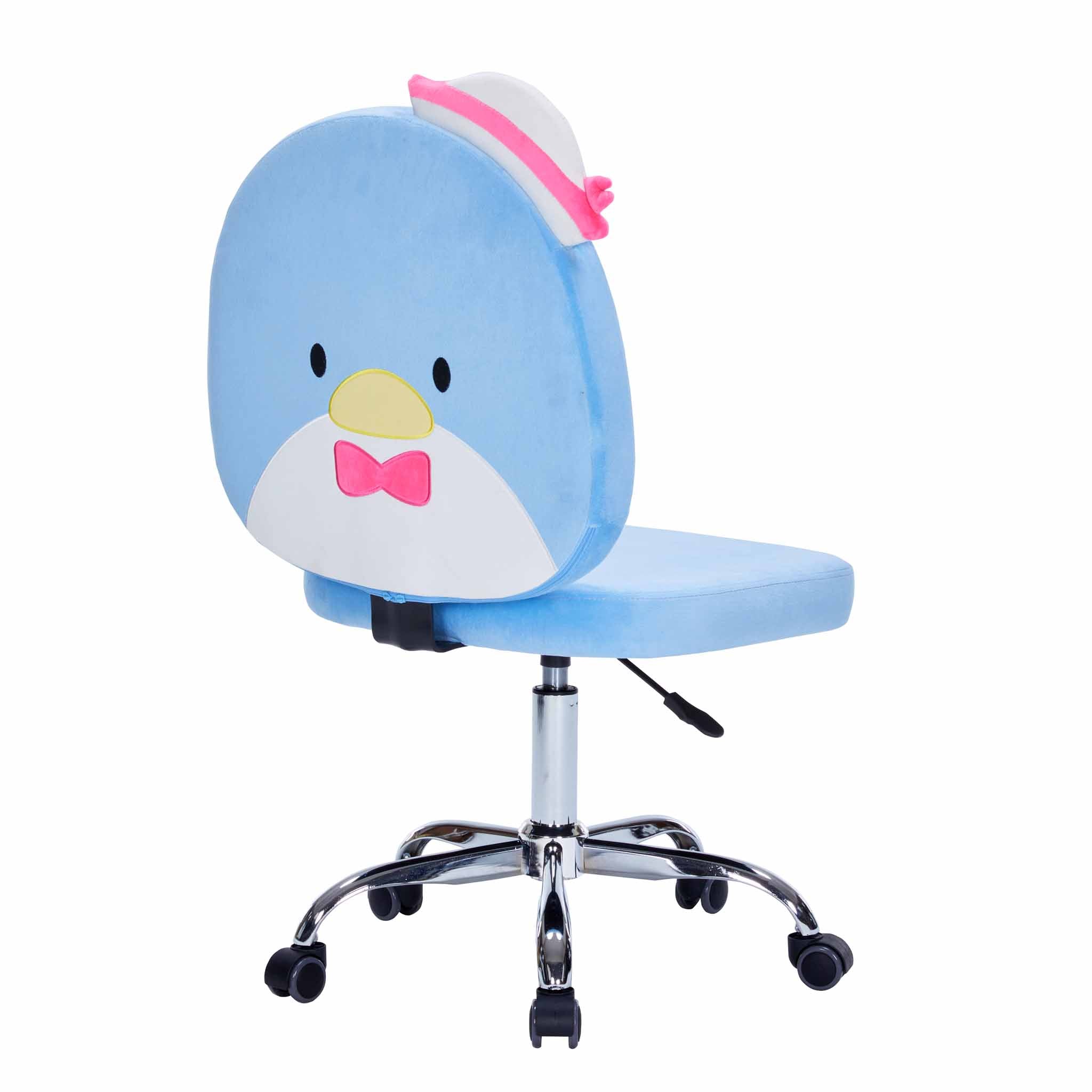 Close-up of Tuxedosams signature sailor hat and bowtie detailing on the chair