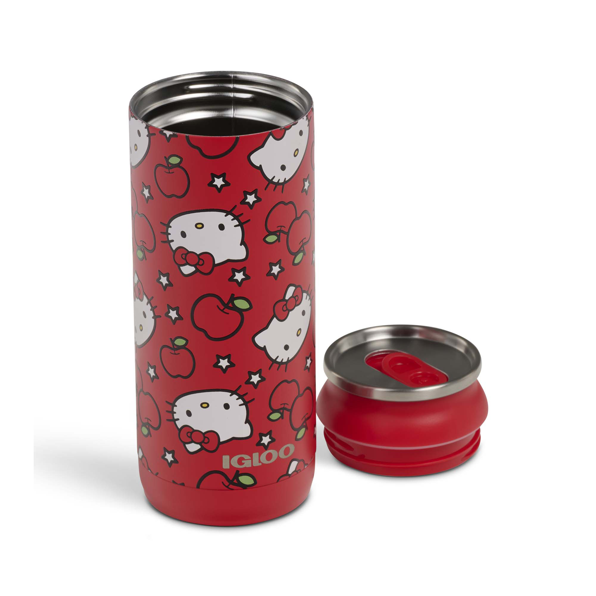 Side view of vacuum-insulated tumbler fitting into a car cup holder