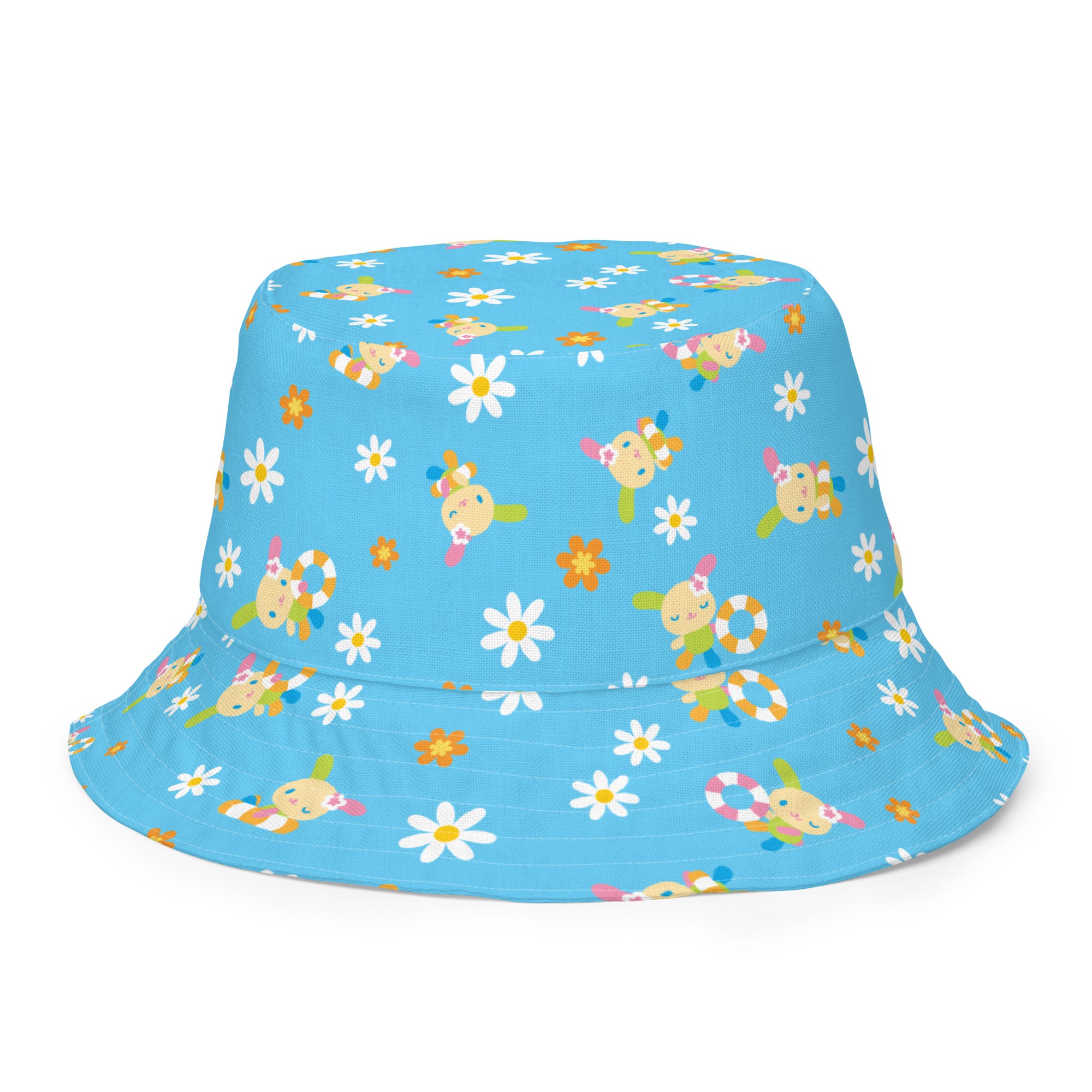 Usahana bucket hat folded flat with bucket hat bucket depth visible