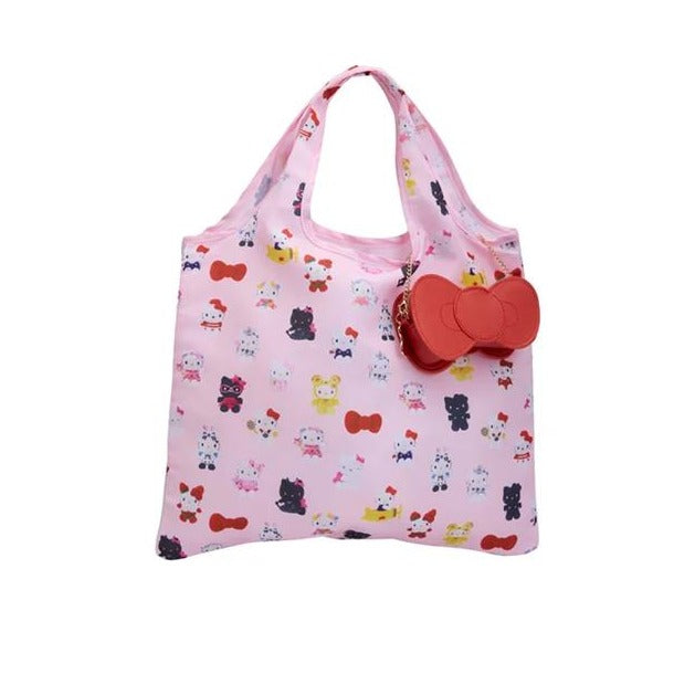 Hello Kitty reusable tote bag in different colorful designs, showcasing the Dress Series.