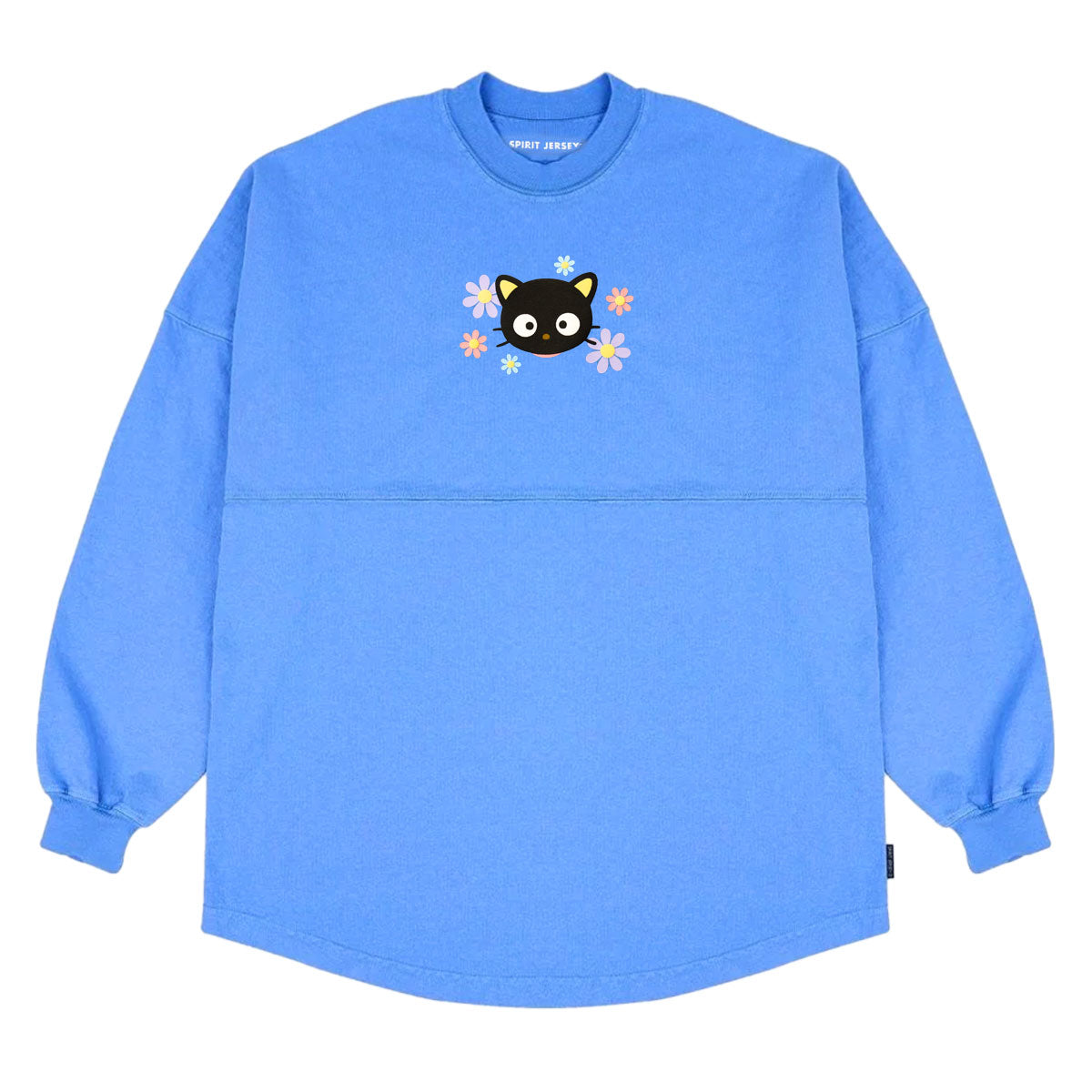 Close-up of Chococats face surrounded by flowers, highlighting the chococat shirt print detail