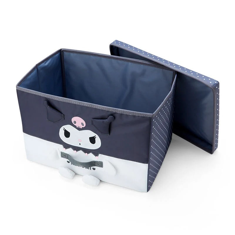 Kuromi storage box stacked with other cases in the storage series