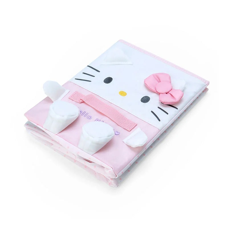 Hello Kitty foldable storage box with lid, open and filled with art supplies