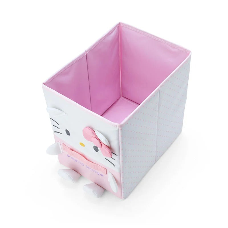 Hello Kitty foldable storage box with lid, open and filled with art supplies