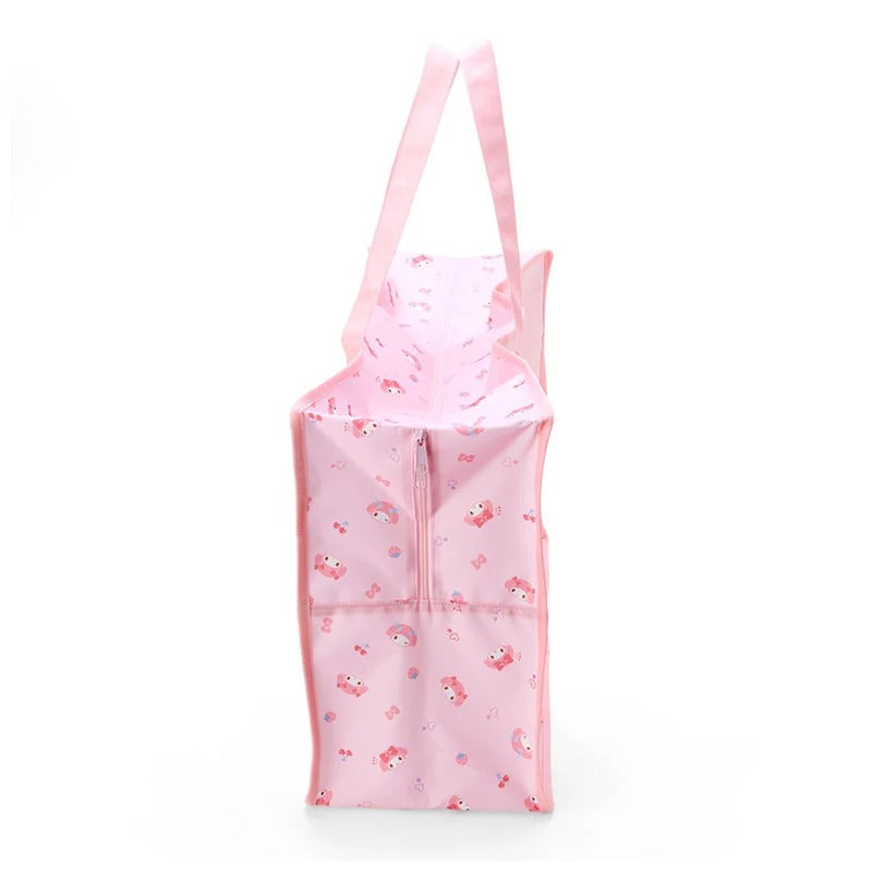 Foldable tote with breathable mesh fabric and double zipper closure