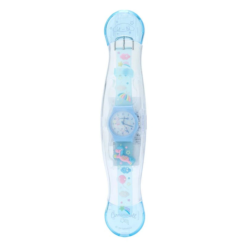 Child wearing the cute jelly watch sanrio with vibrant character design