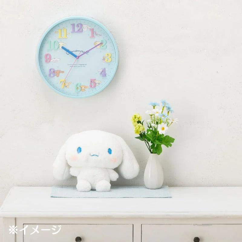 Adorable Cinnamoroll wall clock with three-dimensional numbers.