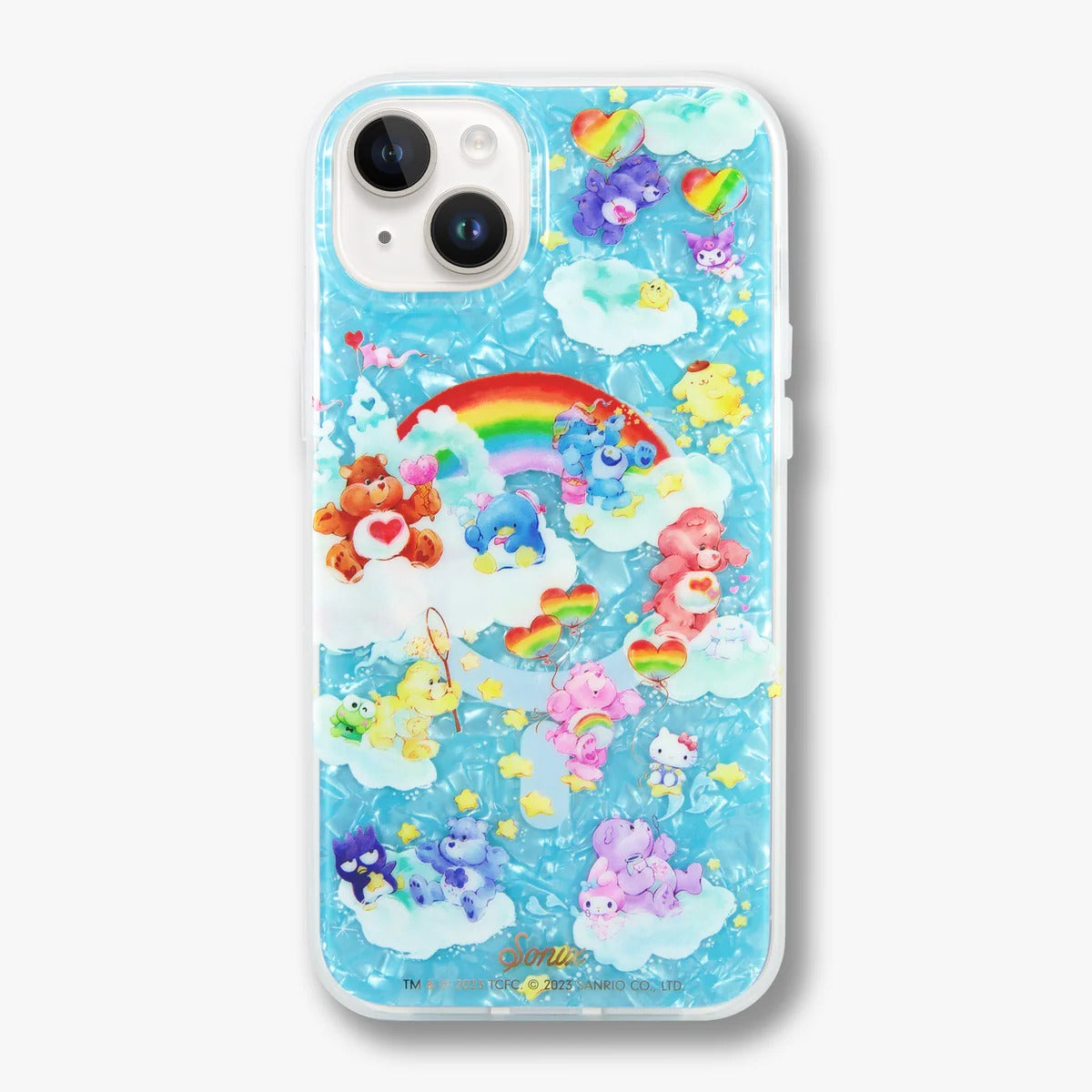 Close-up of Hello Kitty iPhone 16 case showing MagSafe ring alignment