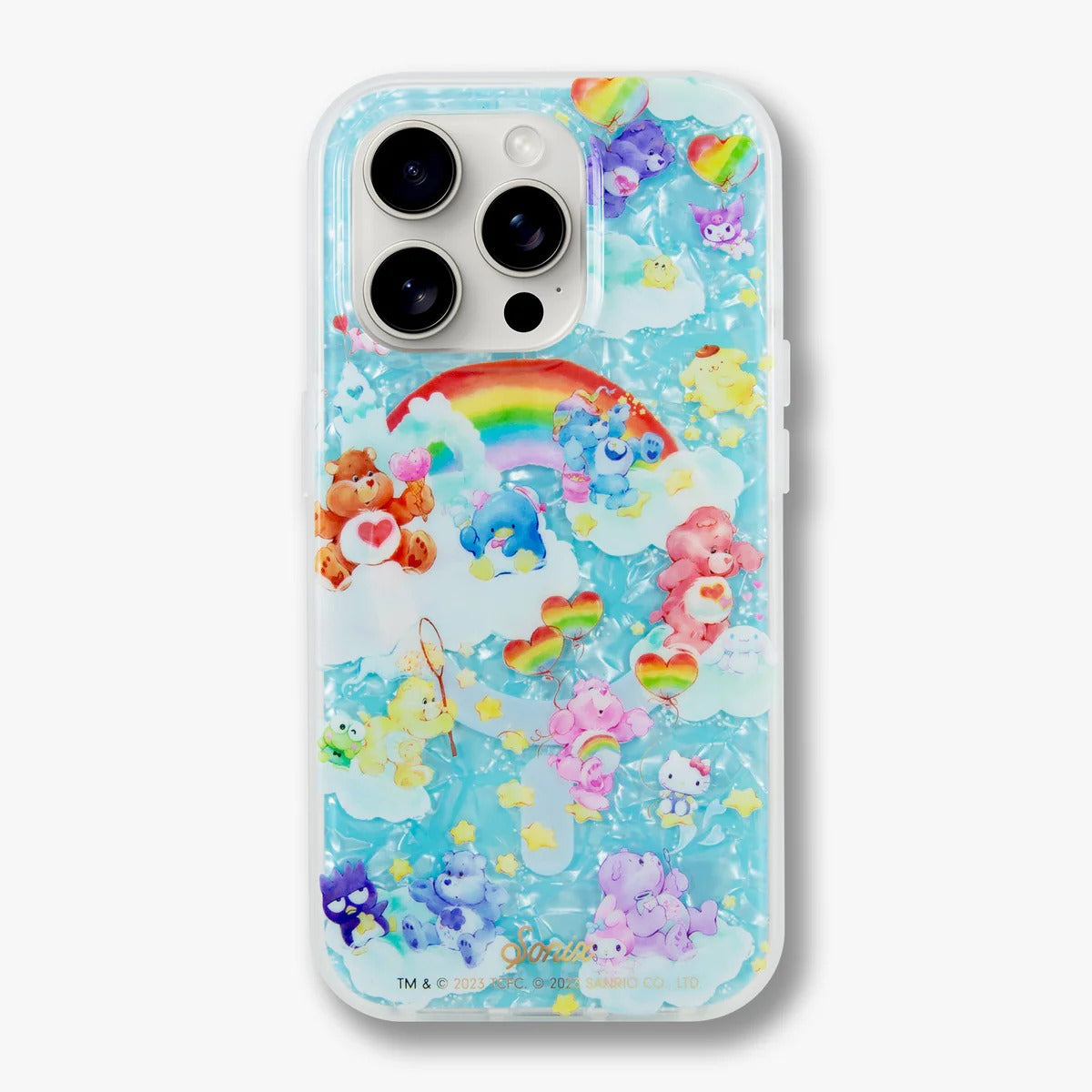 Side view showcasing raised edges for drop protection on Care Bears case