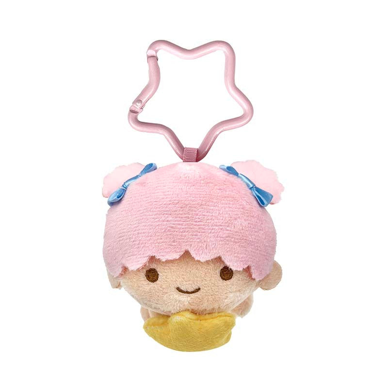 Close-up of the Lala plush measuring tape with Sanrio characters and charm handle