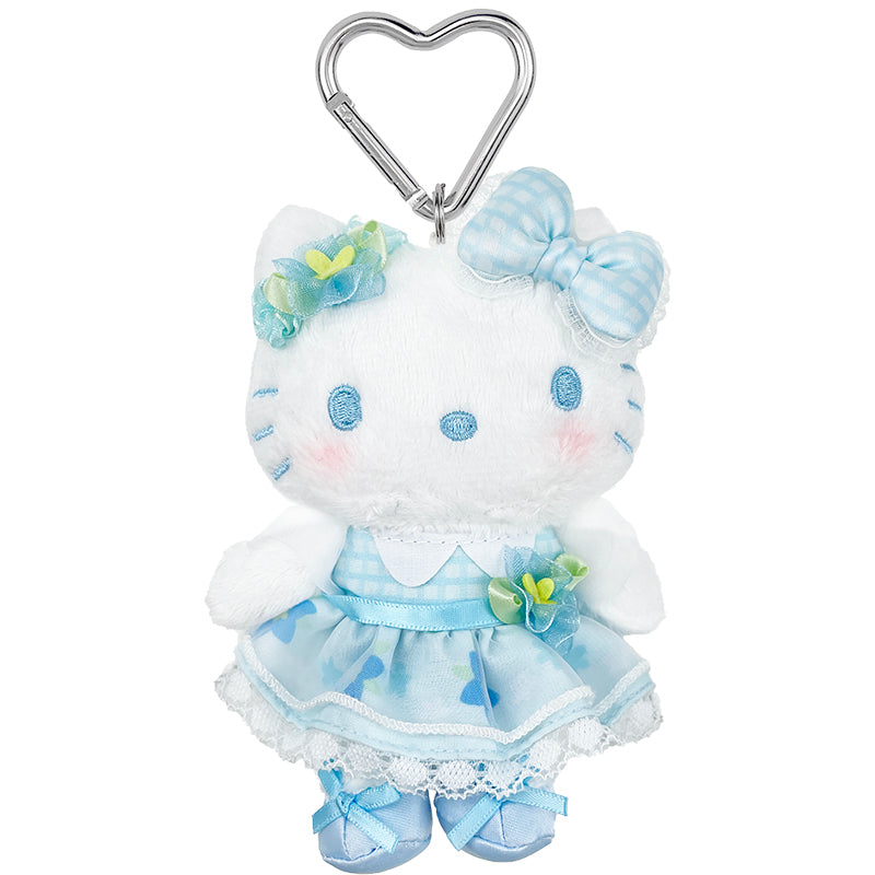 Front view of Hello Kitty plush keychain celebrating 50th anniversary.