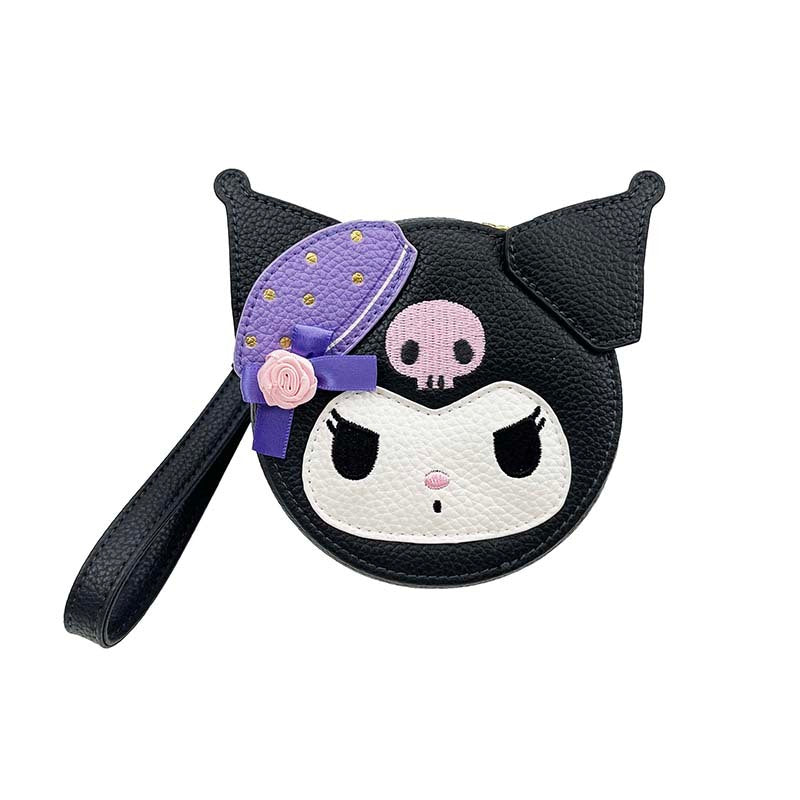 Kuromi travel jewelry box with drawstring and zipper closure, perfect for European travel