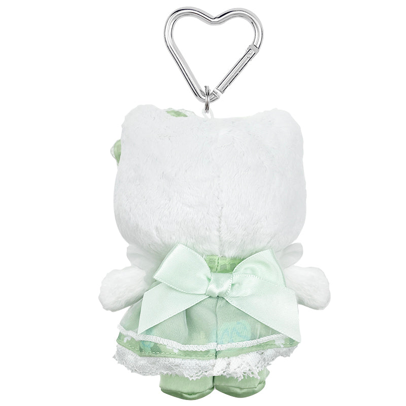 Close-up of Hello Kitty 50th anniversary plush mascot with embroidered details