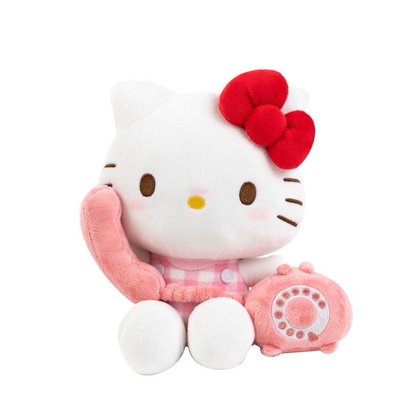 Close-up of Hello Kitty 50th Anniversary plush showcasing details.