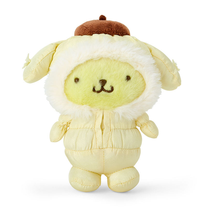 Side angle showing embroidered details and clasp of the Sanrio blind box keychain for daily use
