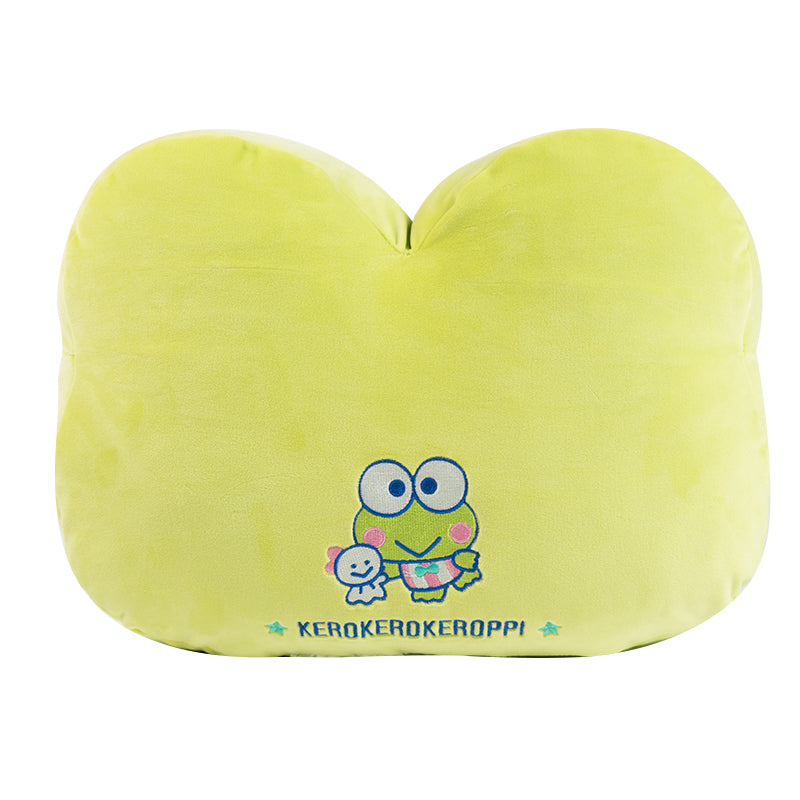 Keroppi face plush with Teru Teru in a cozy setting