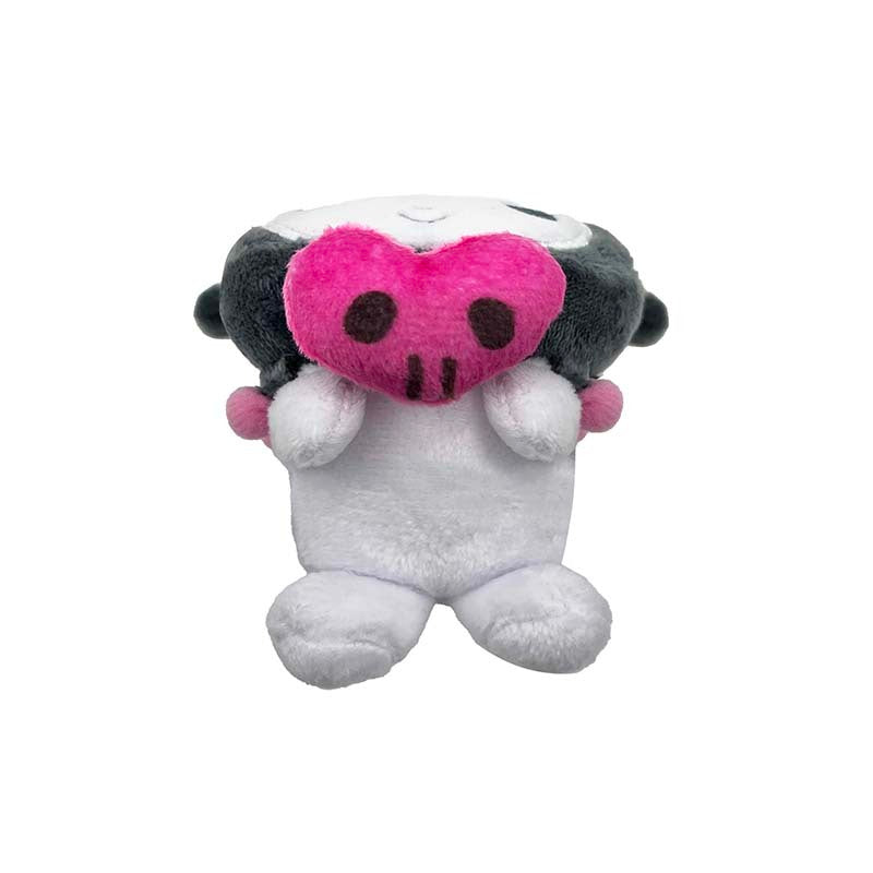 Kuromi plush tape measure attached to a backpack for on-the-go measuring