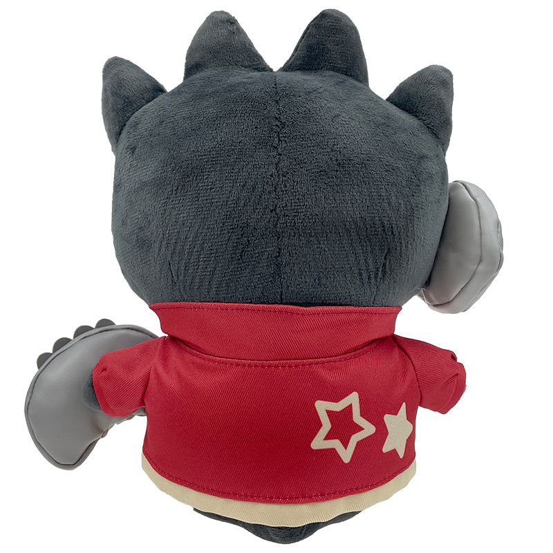 Badtz-maru plush toy back view, highlighting the applique design