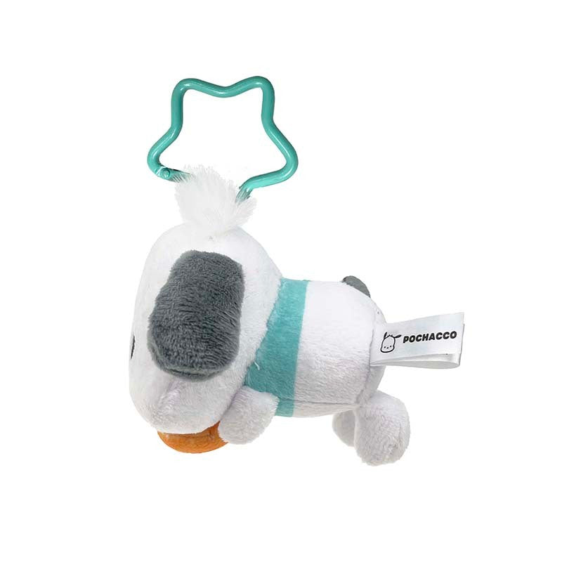 Pochacco plush measuring tape displayed on a desk, perfect for measuring tasks.