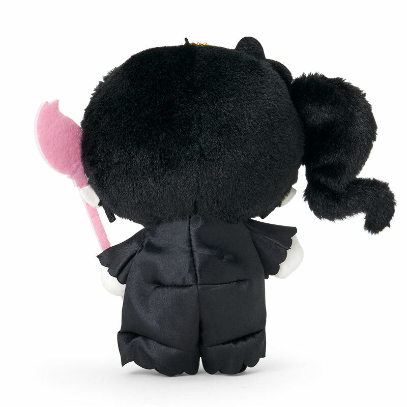 Close-up of the embroidered and applique details on the Lili plush toy keychain