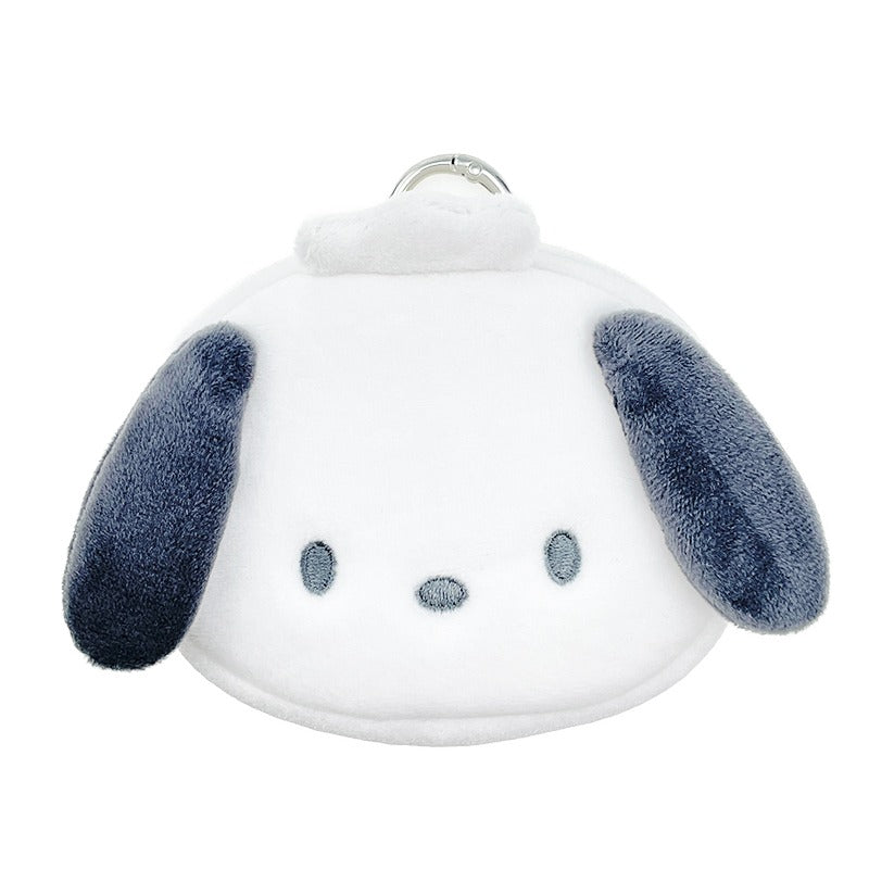 Pouch open displaying zipper closure and capacity for keys or coins