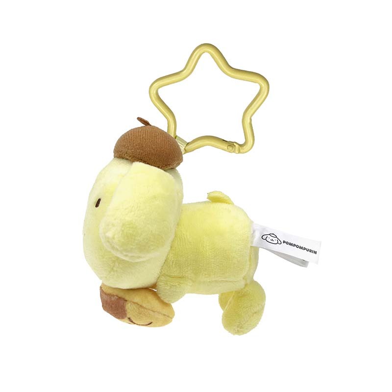 Cute tape measure with Sanrio Pompompurin plush and coordinating carabiner