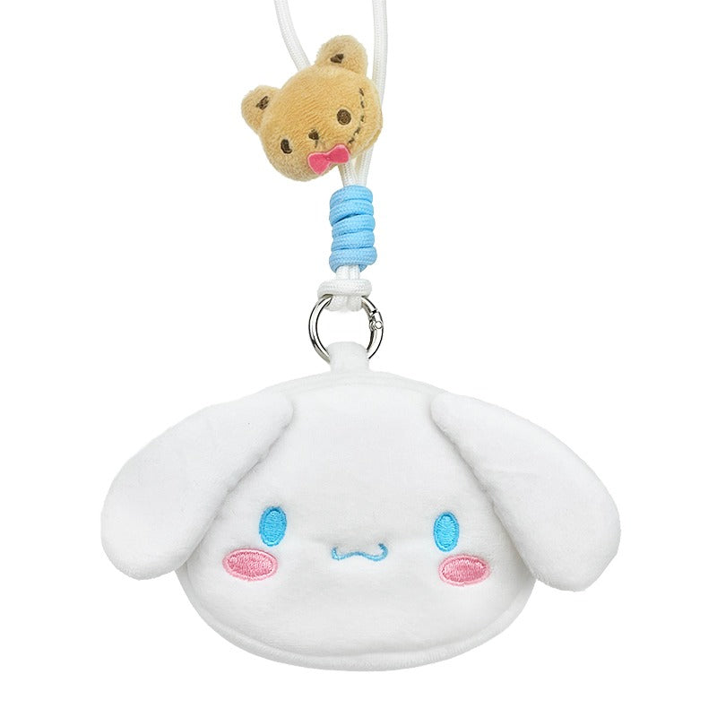 Cinnamoroll lanyard pouch with ID holder and keys attached