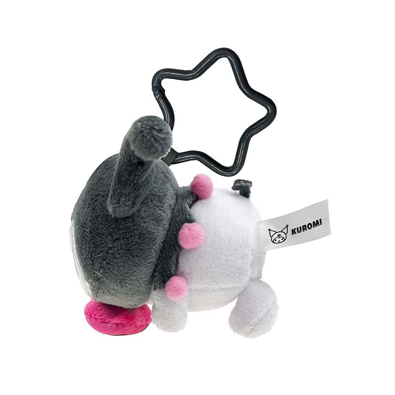 Close-up of Sanrio Kuromi plush tape measure showing soft details