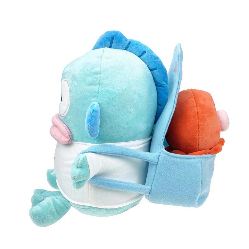 Hangyodon and Sayuri plush set on a Chicago windowsill, styled with other kawaii plushies