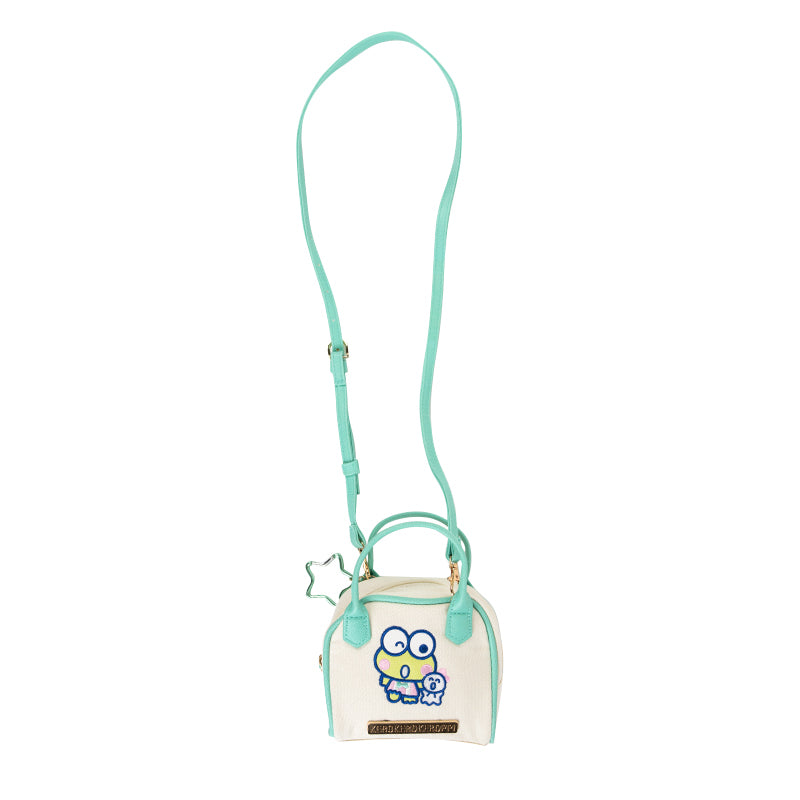 Keroppi mini crossbody bag side view showing adjustable shoulder strap