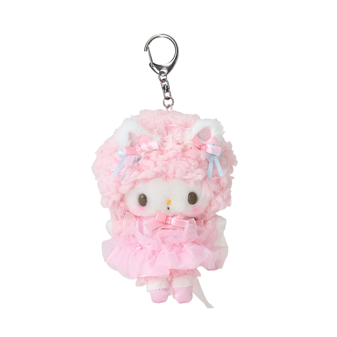 My Sweet Piano plush mascot keychain with ballet-themed outfit and kitten-ear headdress