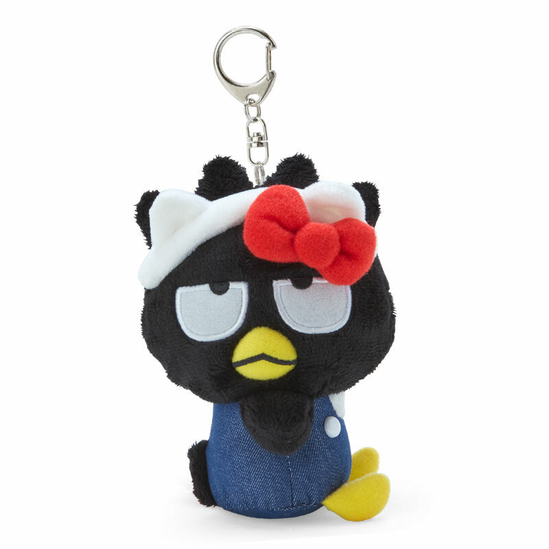 Close-up of the Hello Kitty plush keychain with embroidered details