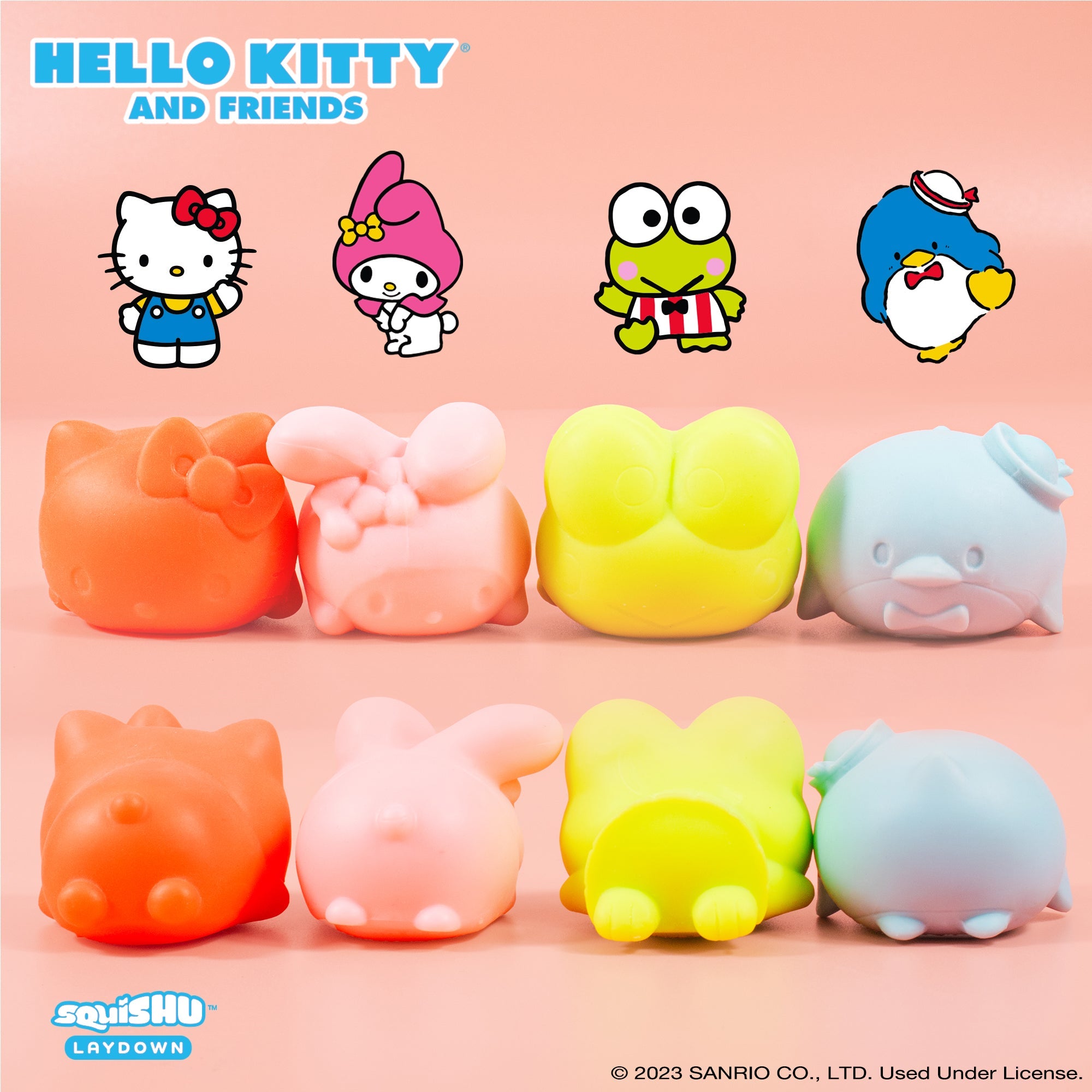 Close-up of Hello Kitty squishy toy showing detailed design and vibrant colors