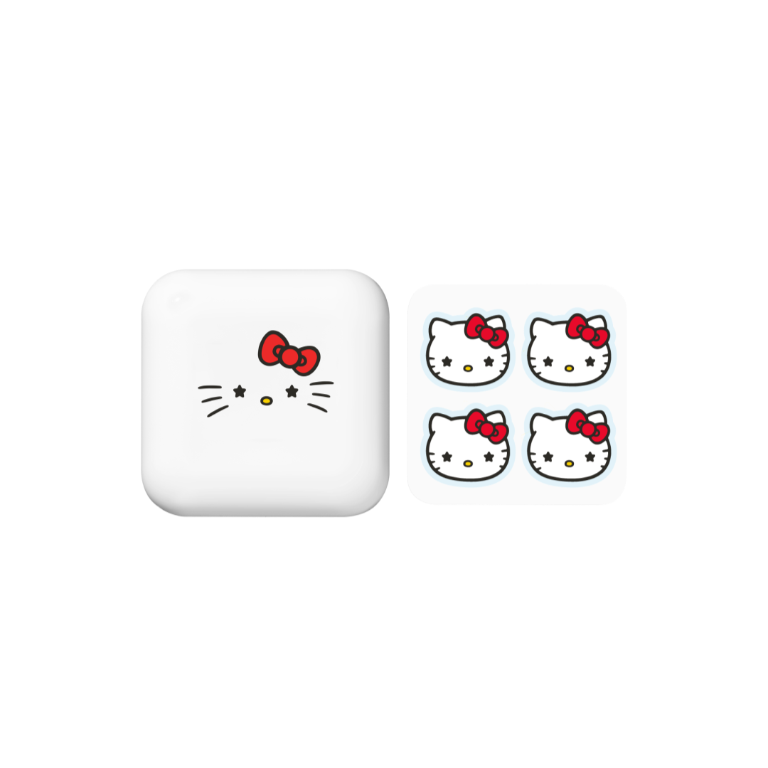 Close-up of Hello Kitty design on the pimple patches